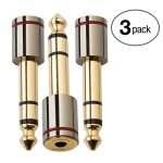 Aurum Cables 3-Pack 6.35mm Male to 3.5mm Female Stereo Adapter