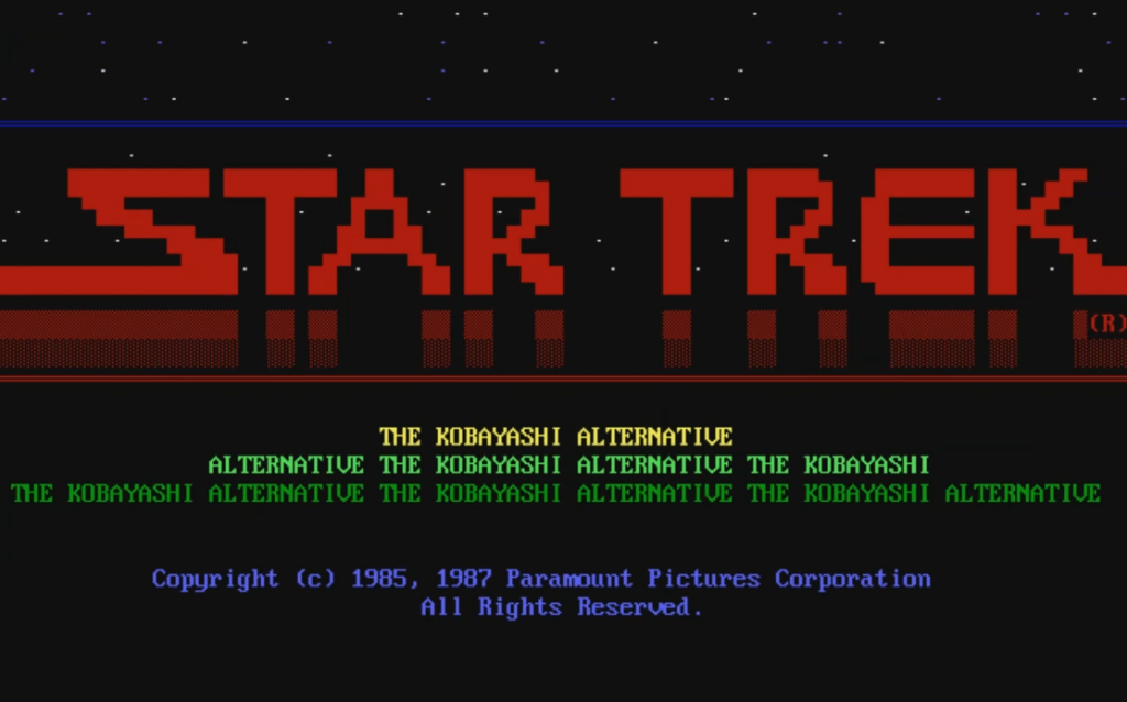 Star Trek The Kobayashi Alternative Opening Screen