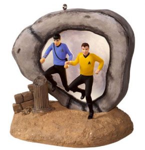 Hallmark ornament featuring a scene from the Star Trek episode The City on the Edge of Forever