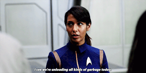 Commander Landry taking out the trash on Star Trek Discovery